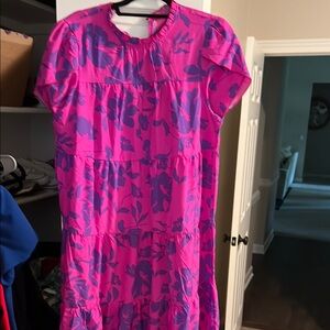 SHEIN Pink and Purple Floral Mini Dress